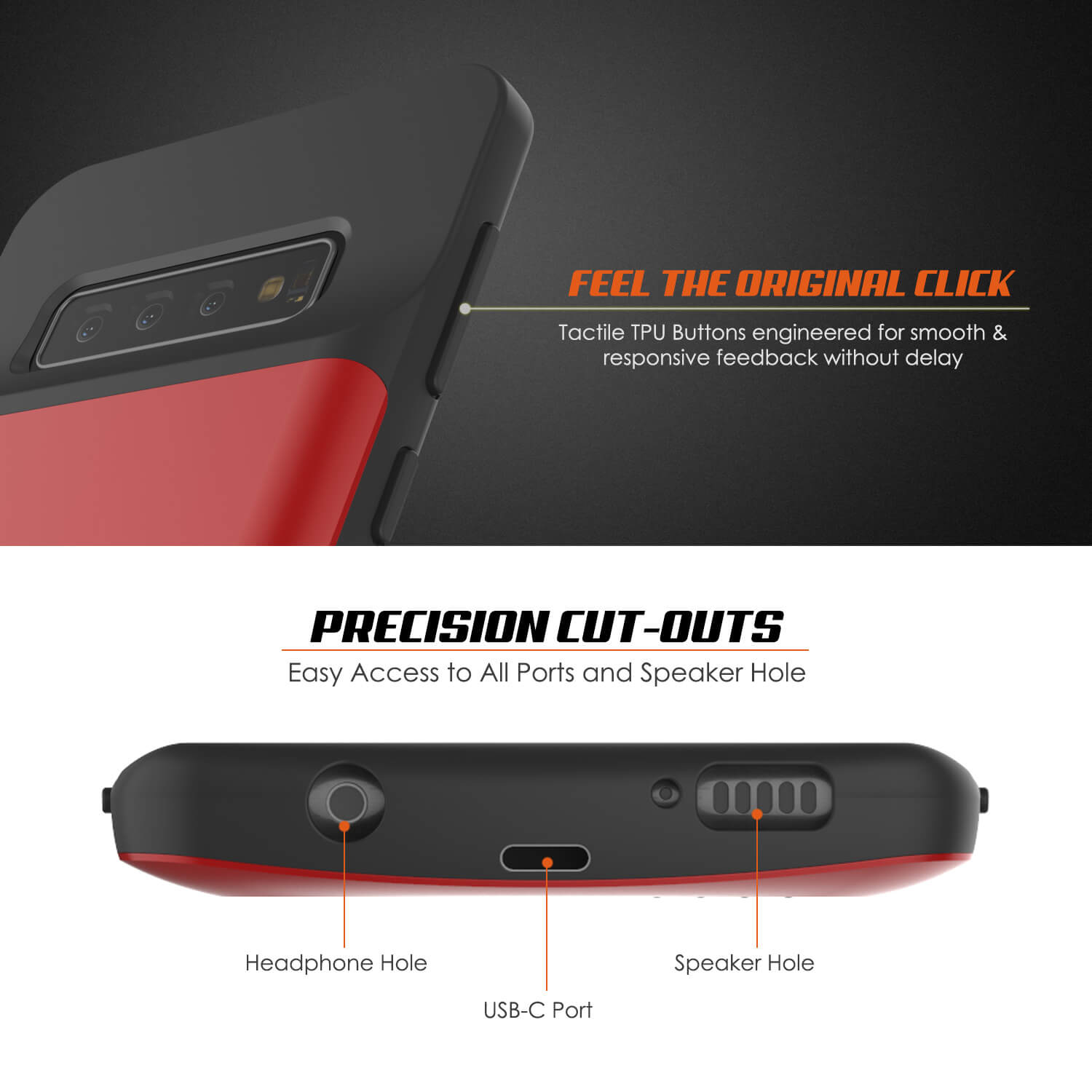 PunkJuice S10 Battery Case Red - Fast Charging Power Juice Bank with 4700mAh