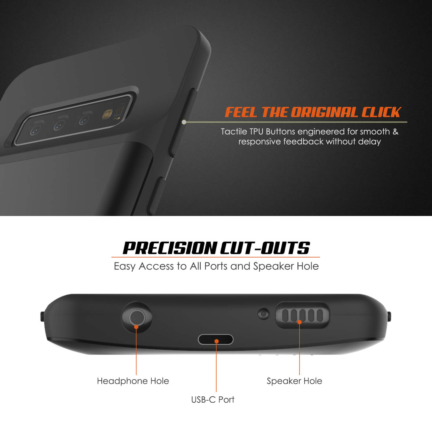 PunkJuice S10 Battery Case Reg. Black - Fast Charging Power Juice Bank with 4700mAh