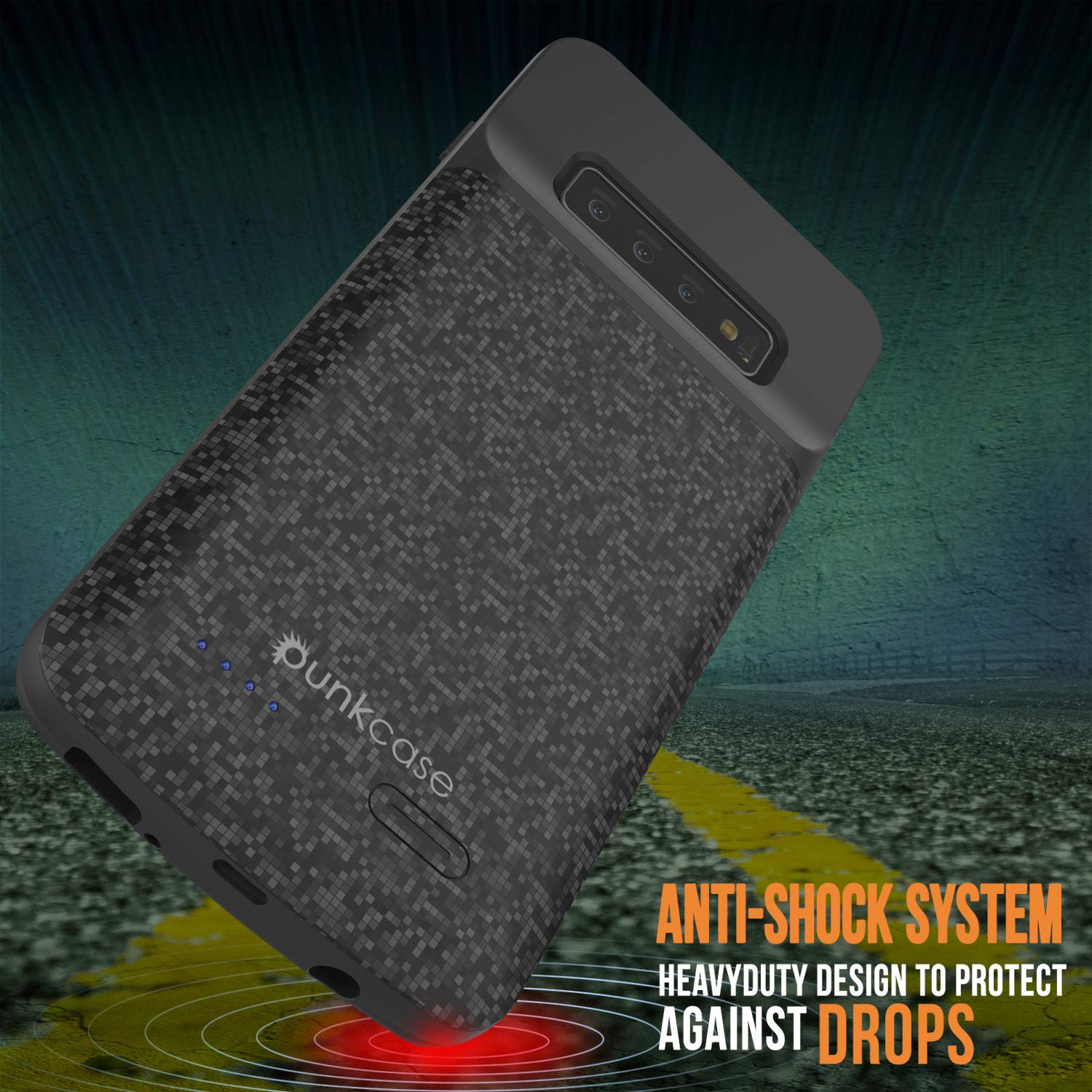 PunkJuice S10+ Plus Battery Case Black - Fast Charging Power Juice Bank with 5000mAh