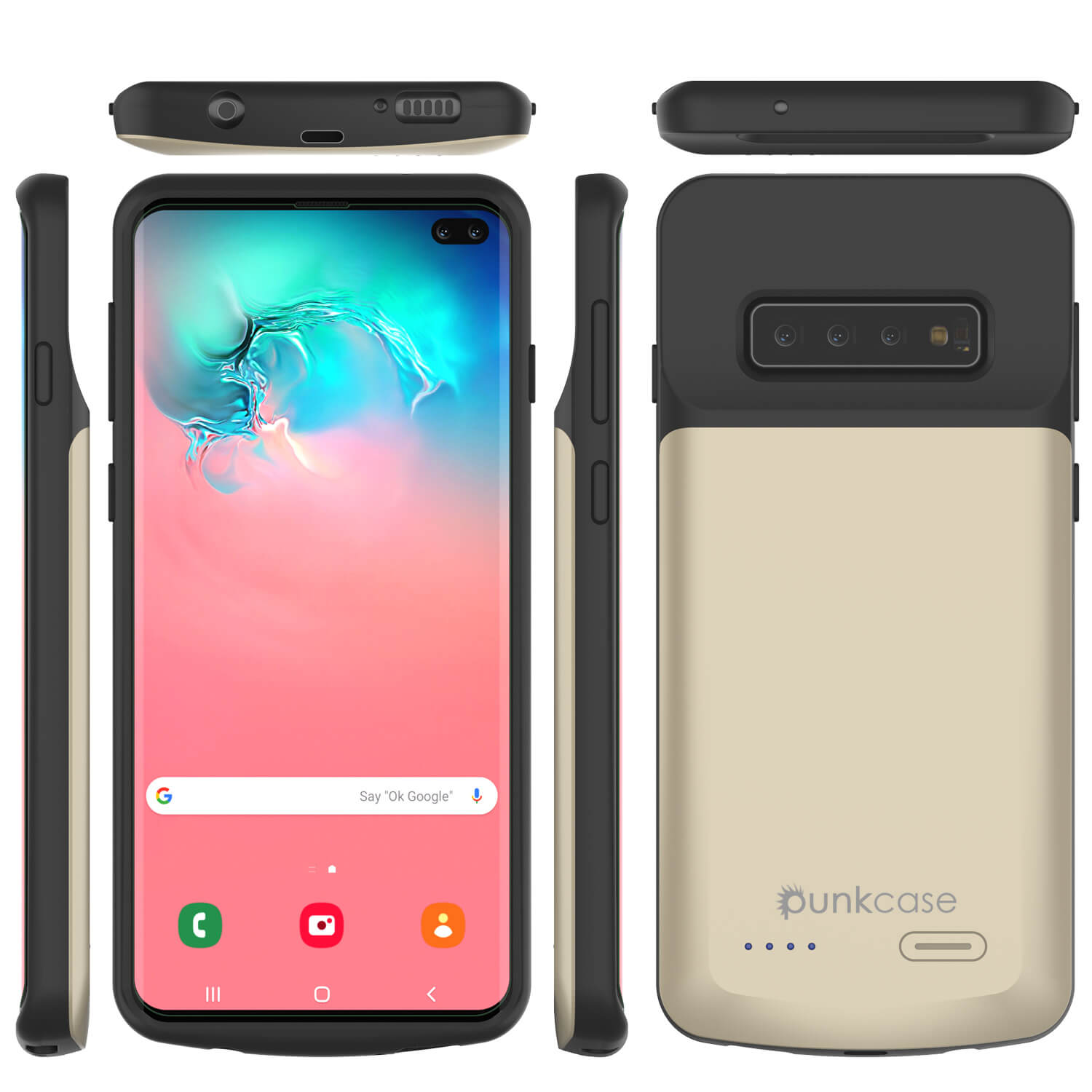 PunkJuice S10+ Plus Battery Case Gold - Fast Charging Power Juice Bank with 5000mAh