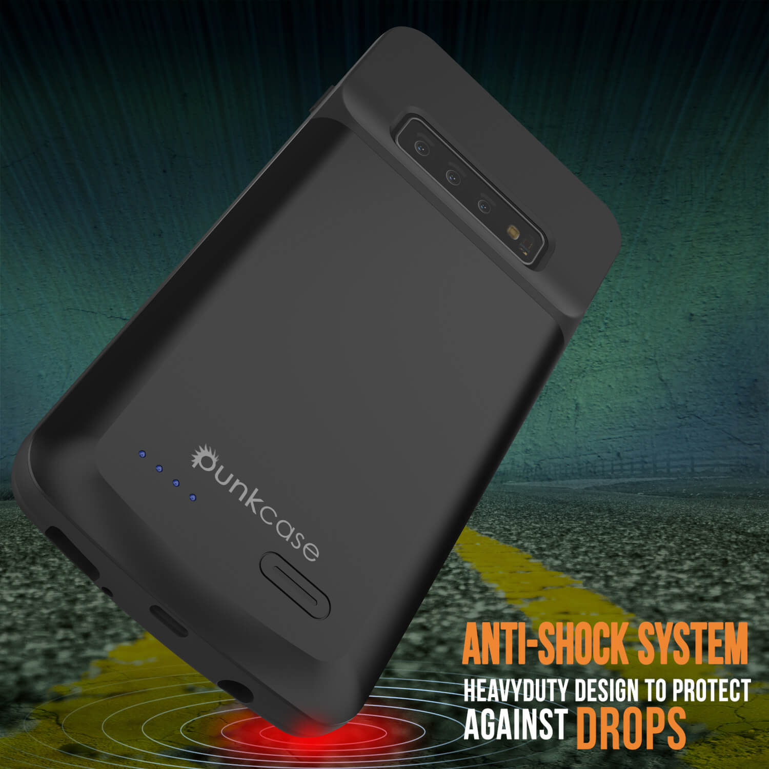 PunkJuice S10+ Plus Battery Case Reg. Black - Fast Charging Power Juice Bank with 5000mAh