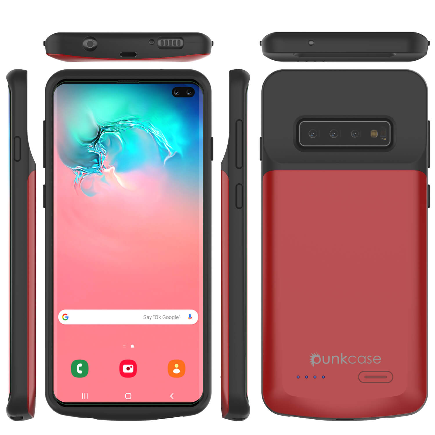 PunkJuice S10+ Plus Battery Case Red - Fast Charging Power Juice Bank with 5000mAh