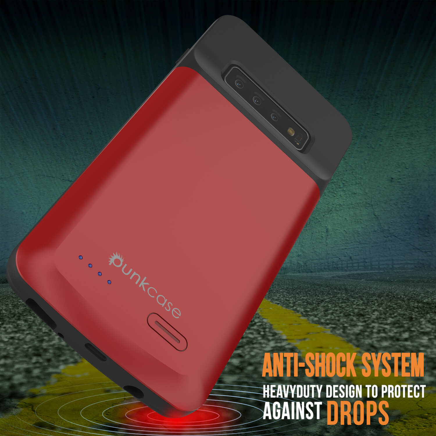 PunkJuice S10+ Plus Battery Case Red - Fast Charging Power Juice Bank with 5000mAh