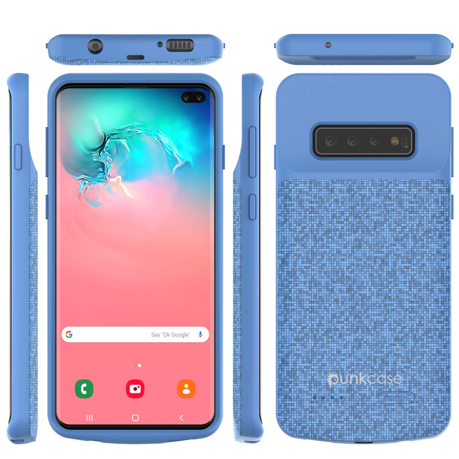 PunkJuice S10+ Plus Battery Case Blue - Fast Charging Power Juice Bank with 5000mAh