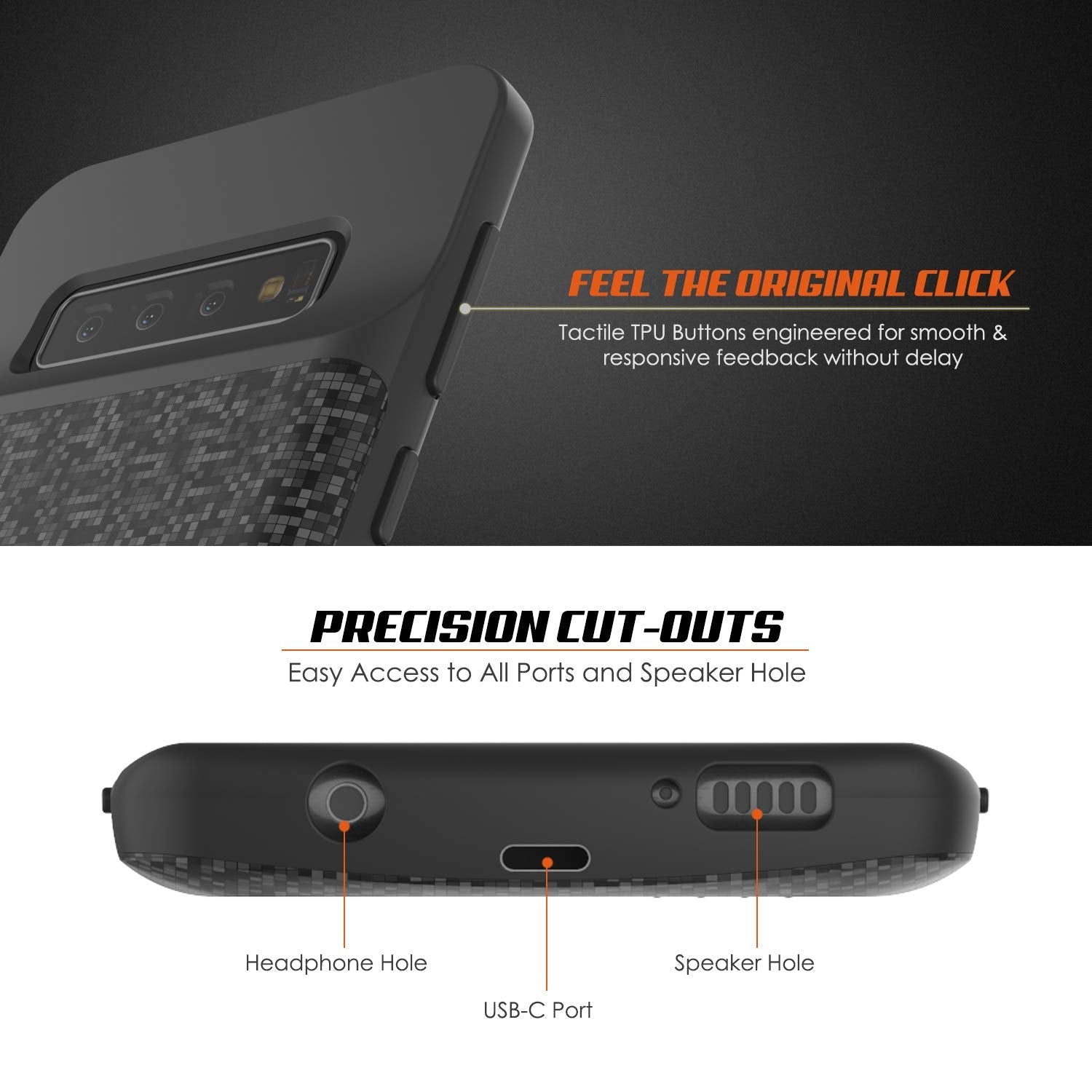 PunkJuice S10+ Plus Battery Case Black - Fast Charging Power Juice Bank with 5000mAh