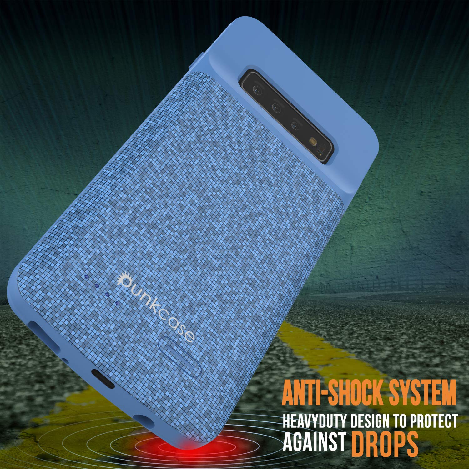 PunkJuice S10+ Plus Battery Case Blue - Fast Charging Power Juice Bank with 5000mAh