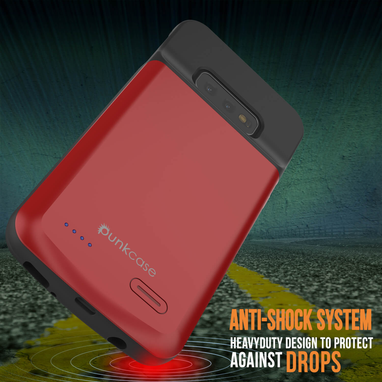 PunkJuice S10e Battery Case Red - Fast Charging Power Juice Bank with 4700mAh