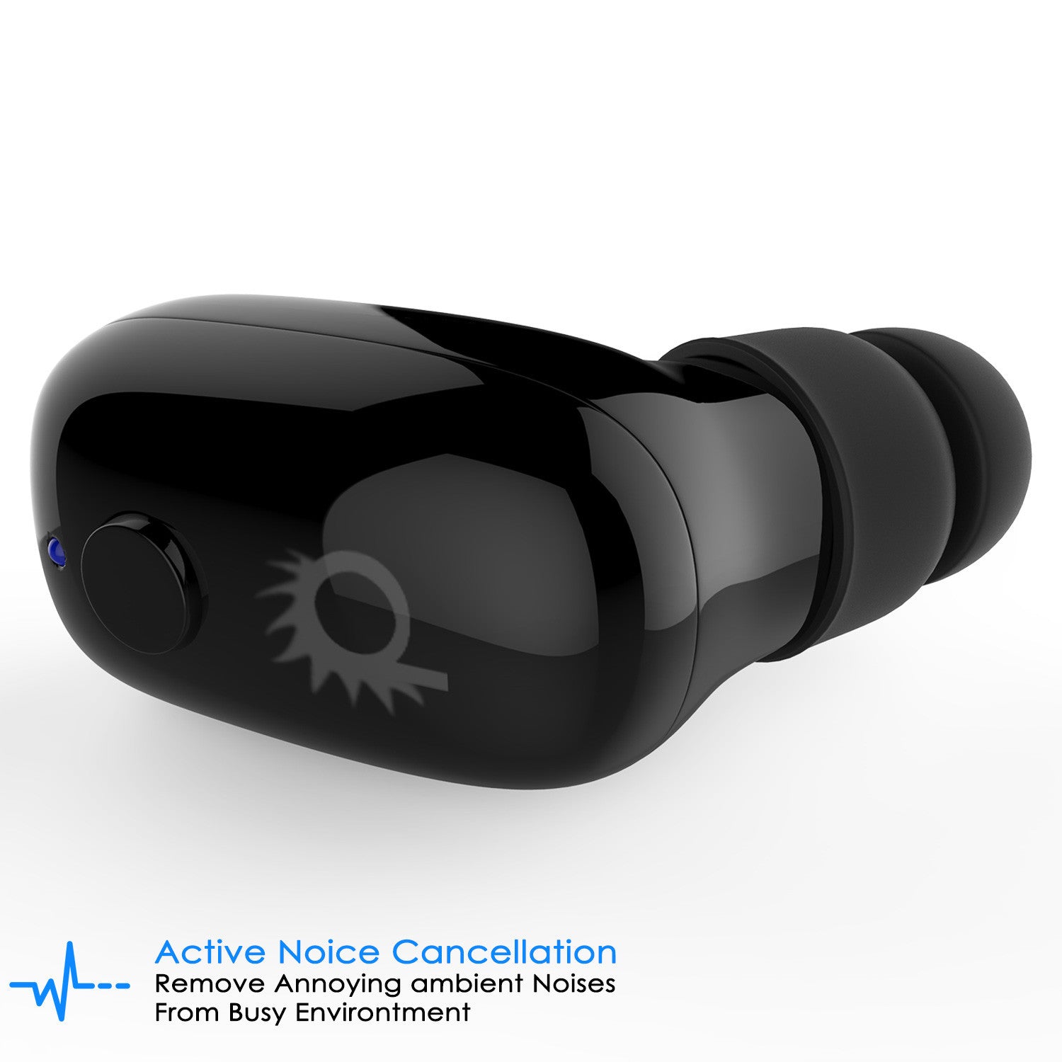 Punkcase EarStud Bluetooth Headphone, Wireless Waterproof IPx8 Certified Earbud with Mic for Swimming, Running and other Sport, Ultra Light & Comfortable Headset (jet black)