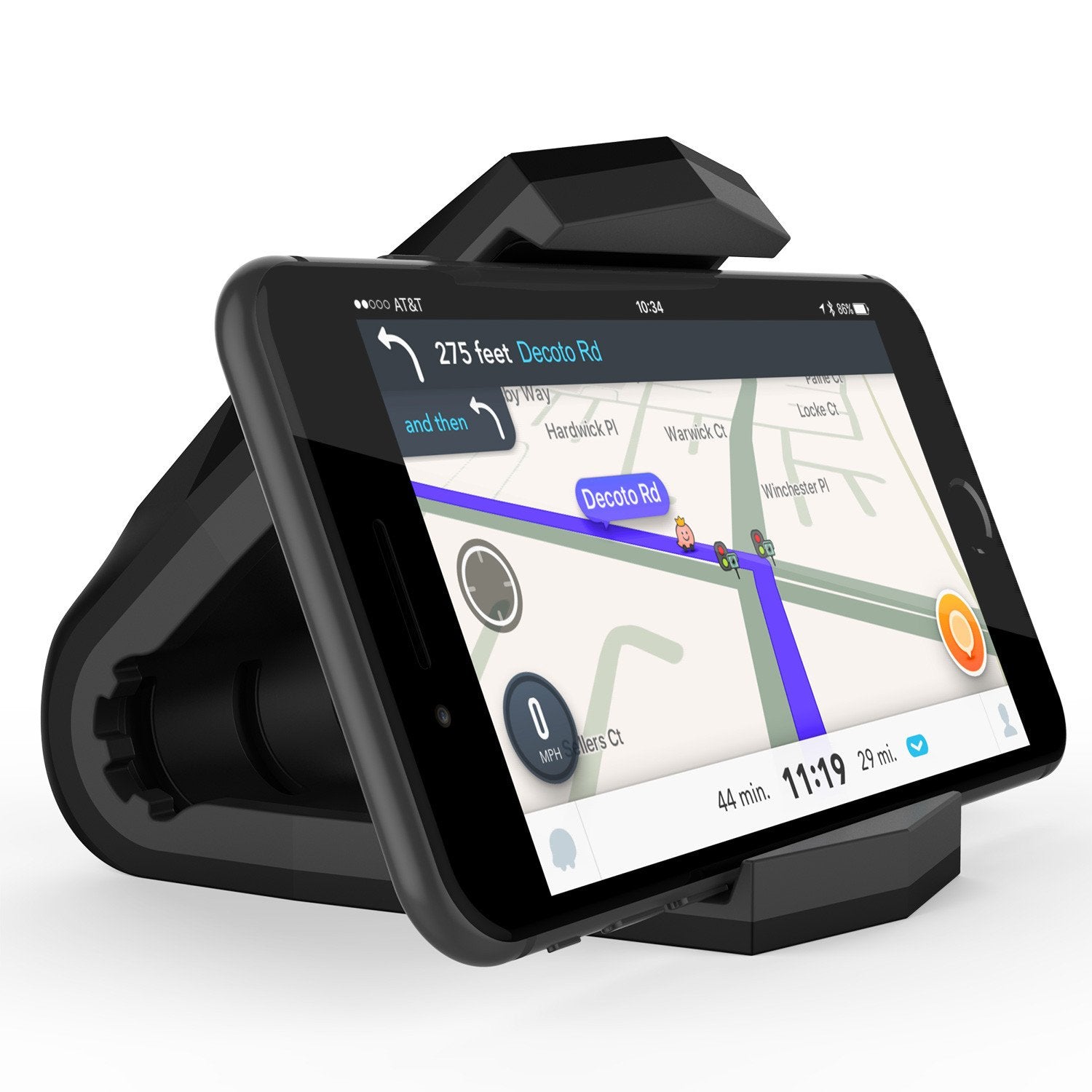 PUNKCASE Viper Car Phone Holder Black, Universal Dashboard Mount for all Smartphones, Low Profile & Sleek Design, One Hand Operation