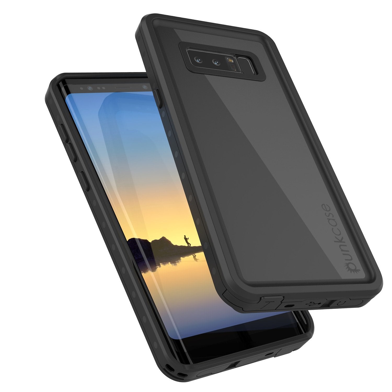Note 8 Waterproof Case PunkCase StudStar Black