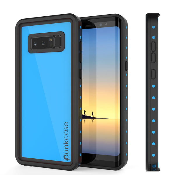 Galaxy Note 8 Waterproof Case PunkCase StudStar Light Blue