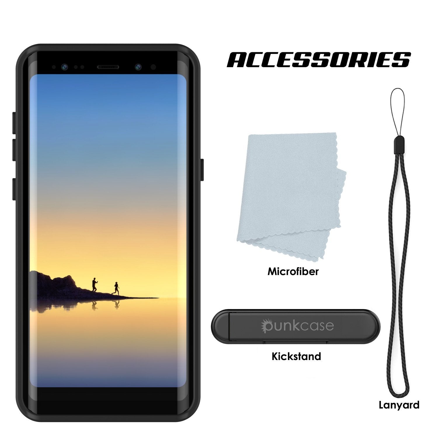 Note 8 Waterproof Case PunkCase StudStar Red