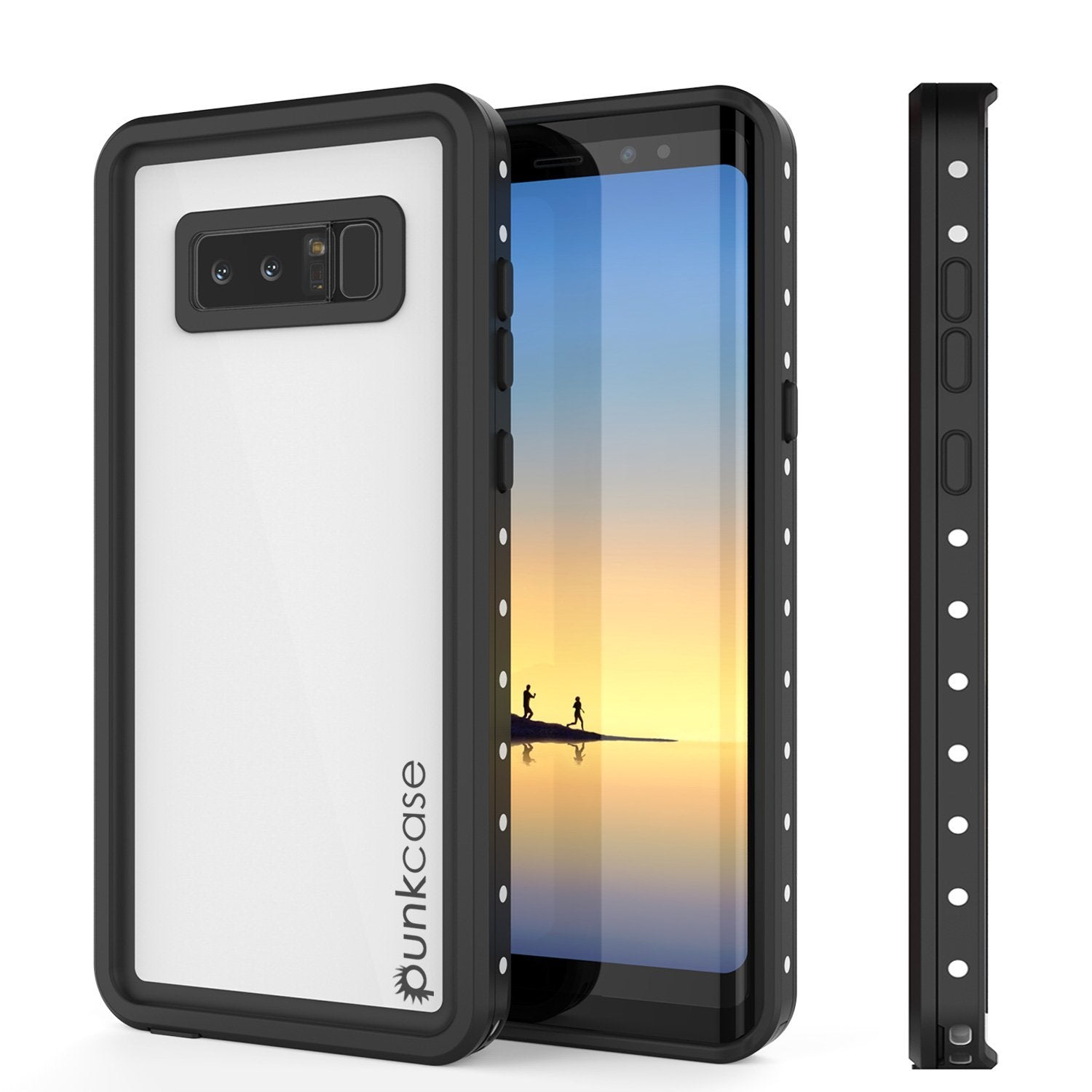 Galaxy Note 8 Waterproof Case, PunkСase StudStar White