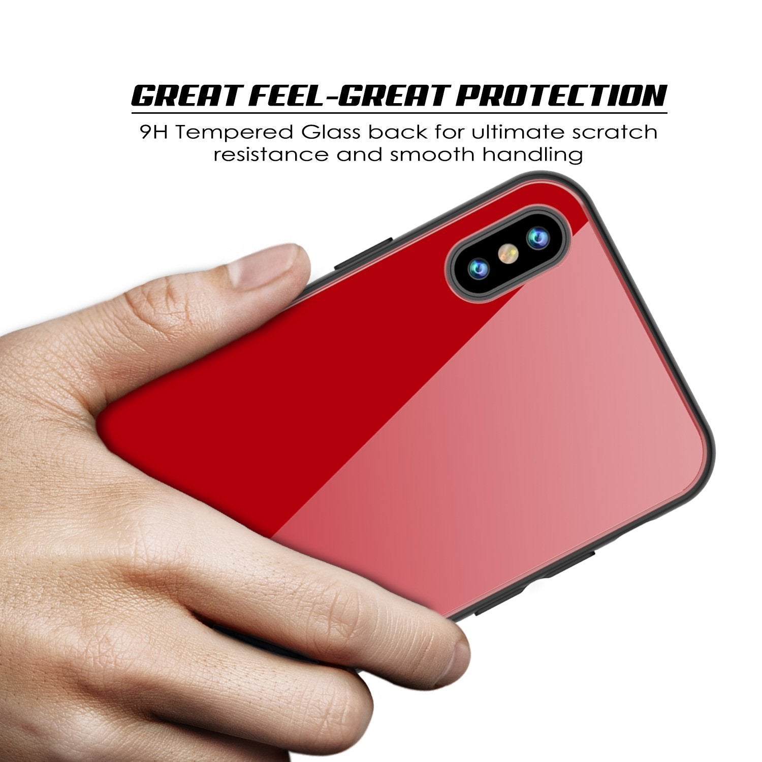 iPhone 8 Case, Punkcase GlassShield Ultra Thin Protective 9H Full Body Tempered Glass Cover W/ Drop Protection & Non Slip Grip for Apple iPhone 7 / Apple iPhone 8 (Black)