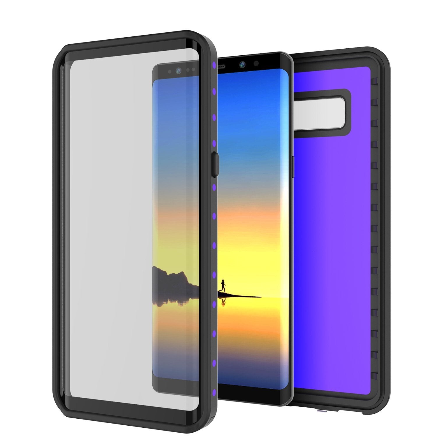 Note 8 Waterproof Case PunkCase StudStar Purple