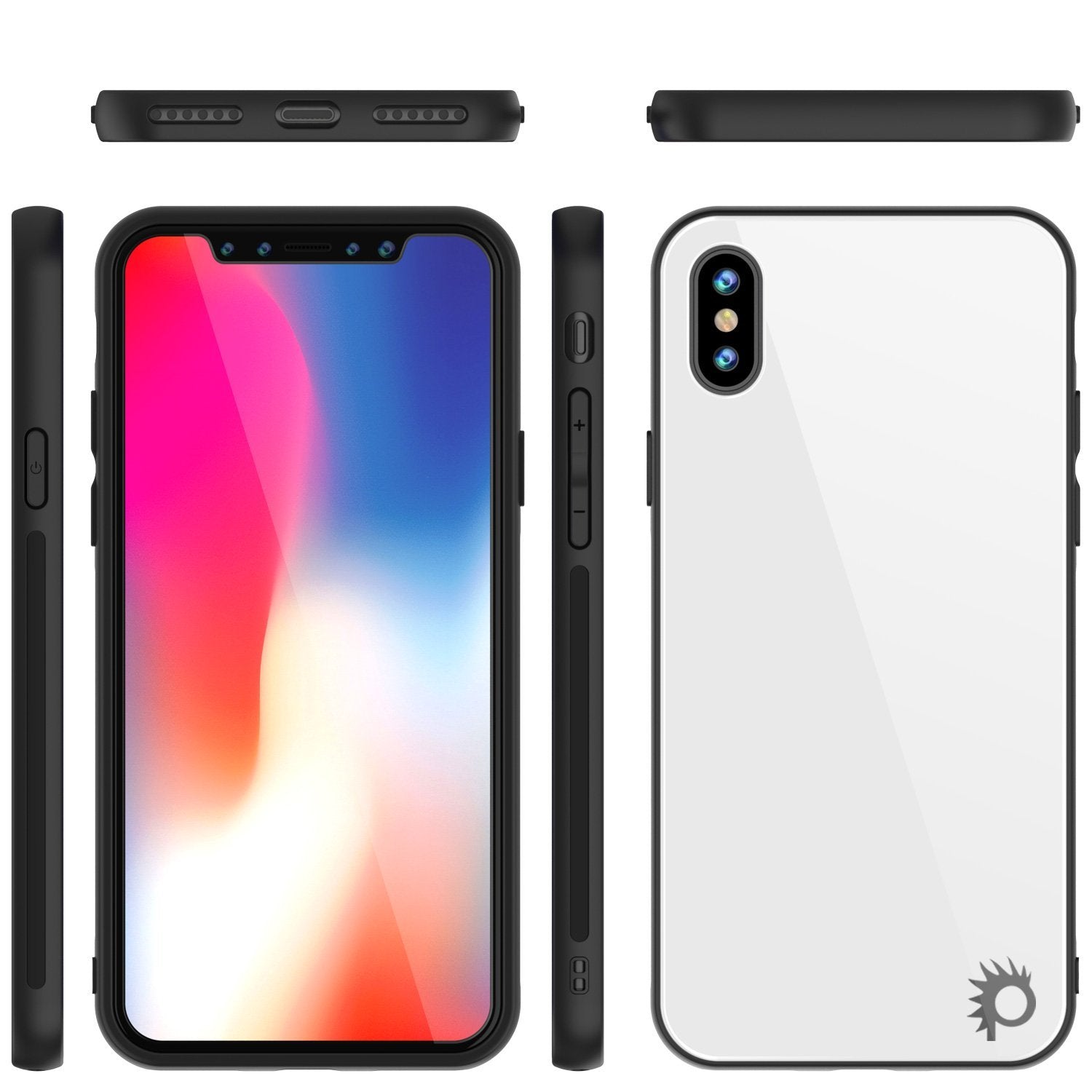 iPhone 8 Case, Punkcase GlassShield Ultra Thin Protective 9H Full Body Tempered Glass Cover W/ Drop Protection & Non Slip Grip for Apple iPhone 7 / Apple iPhone 8 (Black)