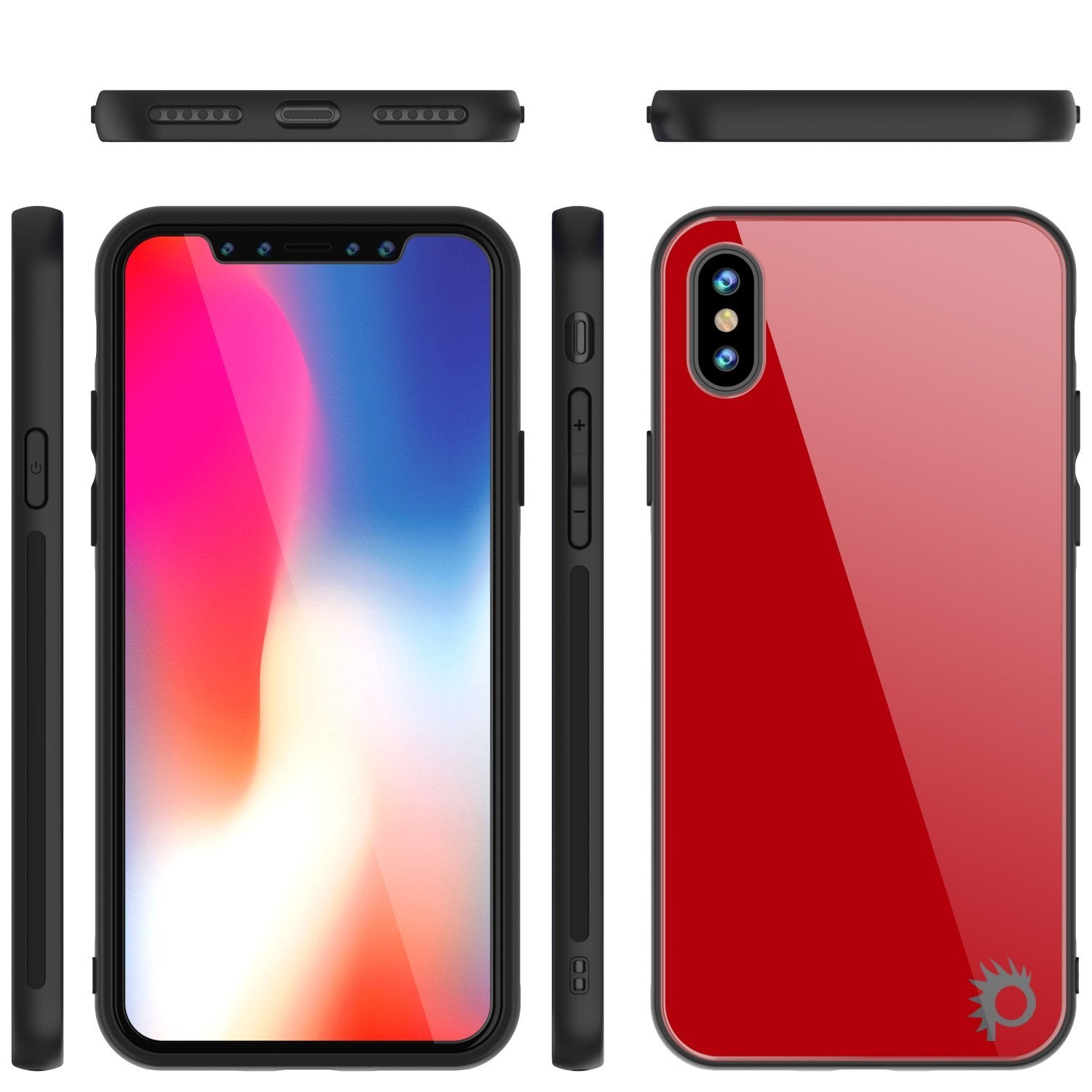 iPhone 8 Case, Punkcase GlassShield Ultra Thin Protective 9H Full Body Tempered Glass Cover W/ Drop Protection & Non Slip Grip for Apple iPhone 7 / Apple iPhone 8 (Black)