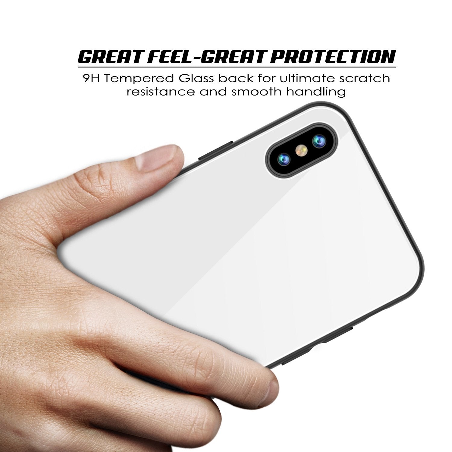 iPhone 8 Case, Punkcase GlassShield Ultra Thin Protective 9H Full Body Tempered Glass Cover W/ Drop Protection & Non Slip Grip for Apple iPhone 7 / Apple iPhone 8 (Black)