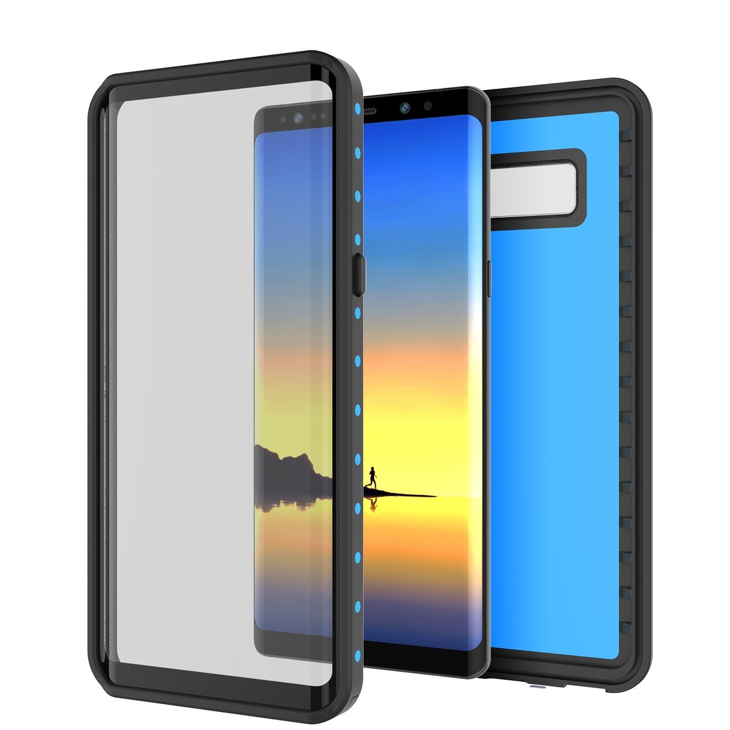 Galaxy Note 8 Waterproof Case PunkCase StudStar Light Blue