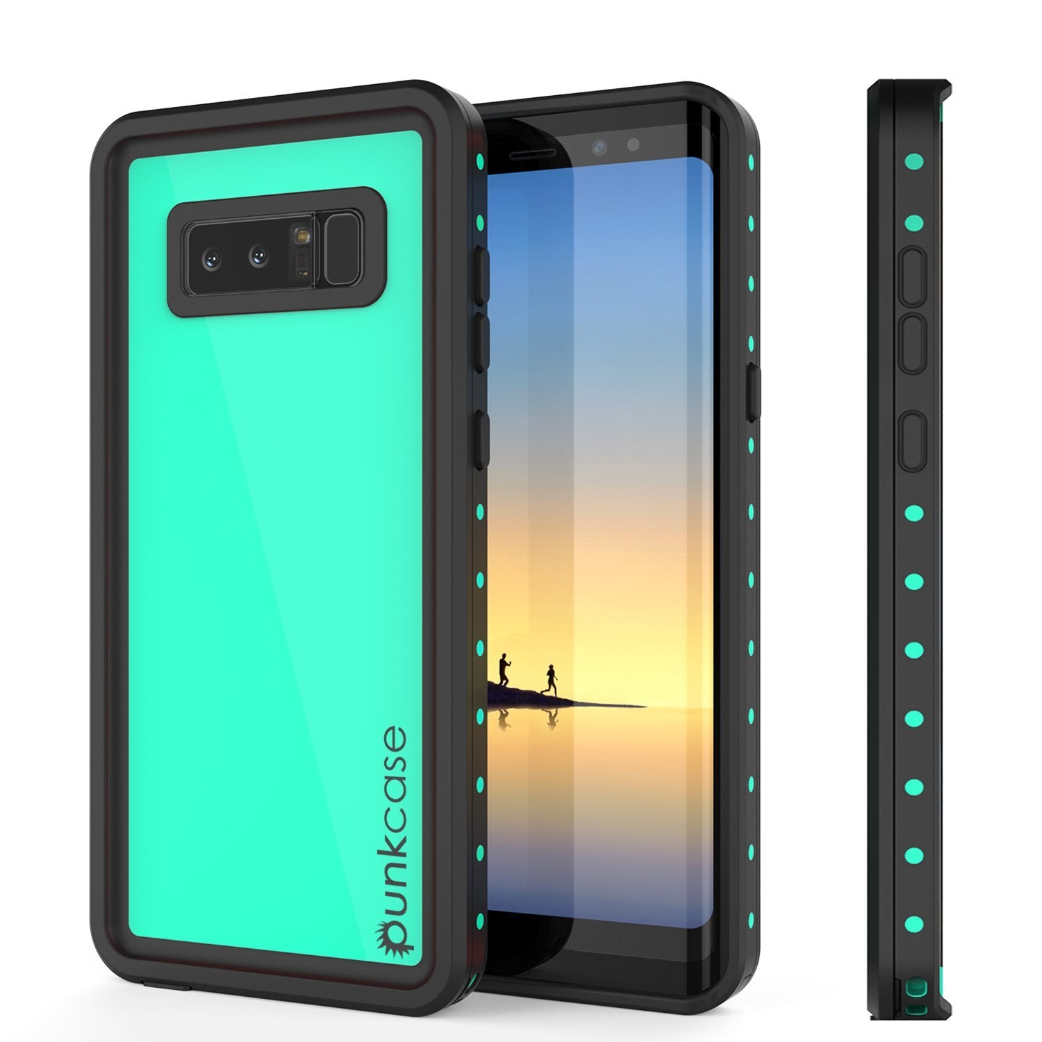 Note 8 Waterproof Case PunkCase StudStar Teal