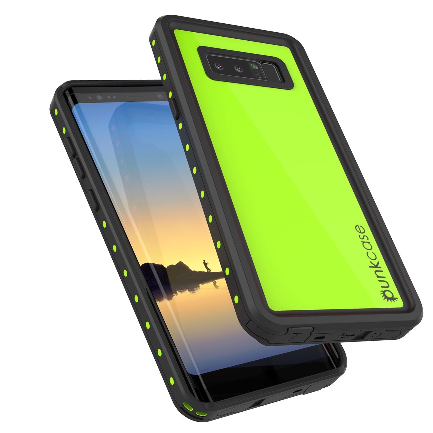 Galaxy Note 8 Waterproof Case PunkCase StudStar Light Green