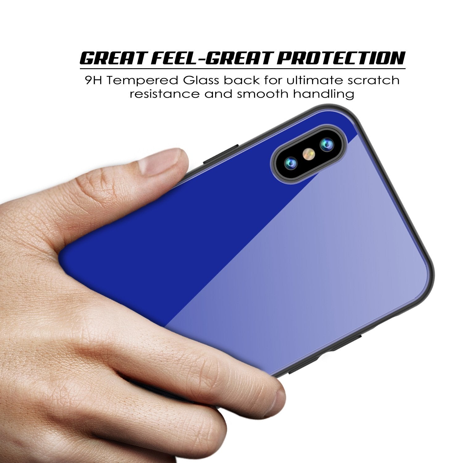 iPhone 8 Case, Punkcase GlassShield Ultra Thin Protective 9H Full Body Tempered Glass Cover W/ Drop Protection & Non Slip Grip for Apple iPhone 7 / Apple iPhone 8 (Black)