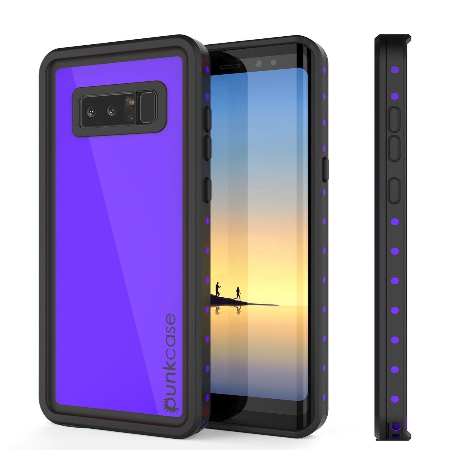 Note 8 Waterproof Case PunkCase StudStar Purple