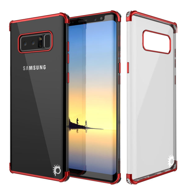 Note 8 Case, Punkcase [BLAZE SERIES] Protective Cover W/ PunkShield Screen Protector [Shockproof] [Slim Fit] for Samsung Galaxy Note 8 [Red]