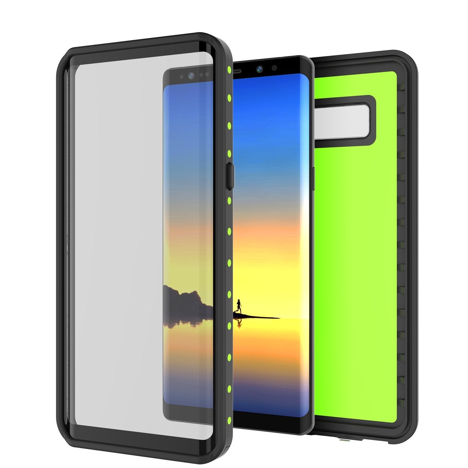 Galaxy Note 8 Waterproof Case PunkCase StudStar Light Green