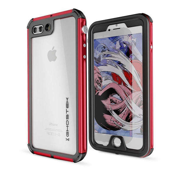 iPhone 8+ Plus Waterproof Case, Ghostek® Atomic 3.0 Red Series | Underwater | Touch-ID