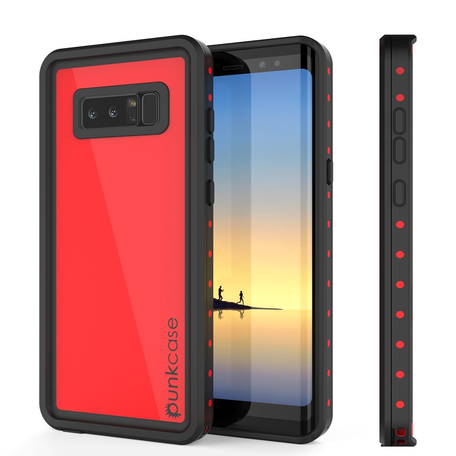 Note 8 Waterproof Case PunkCase StudStar Red