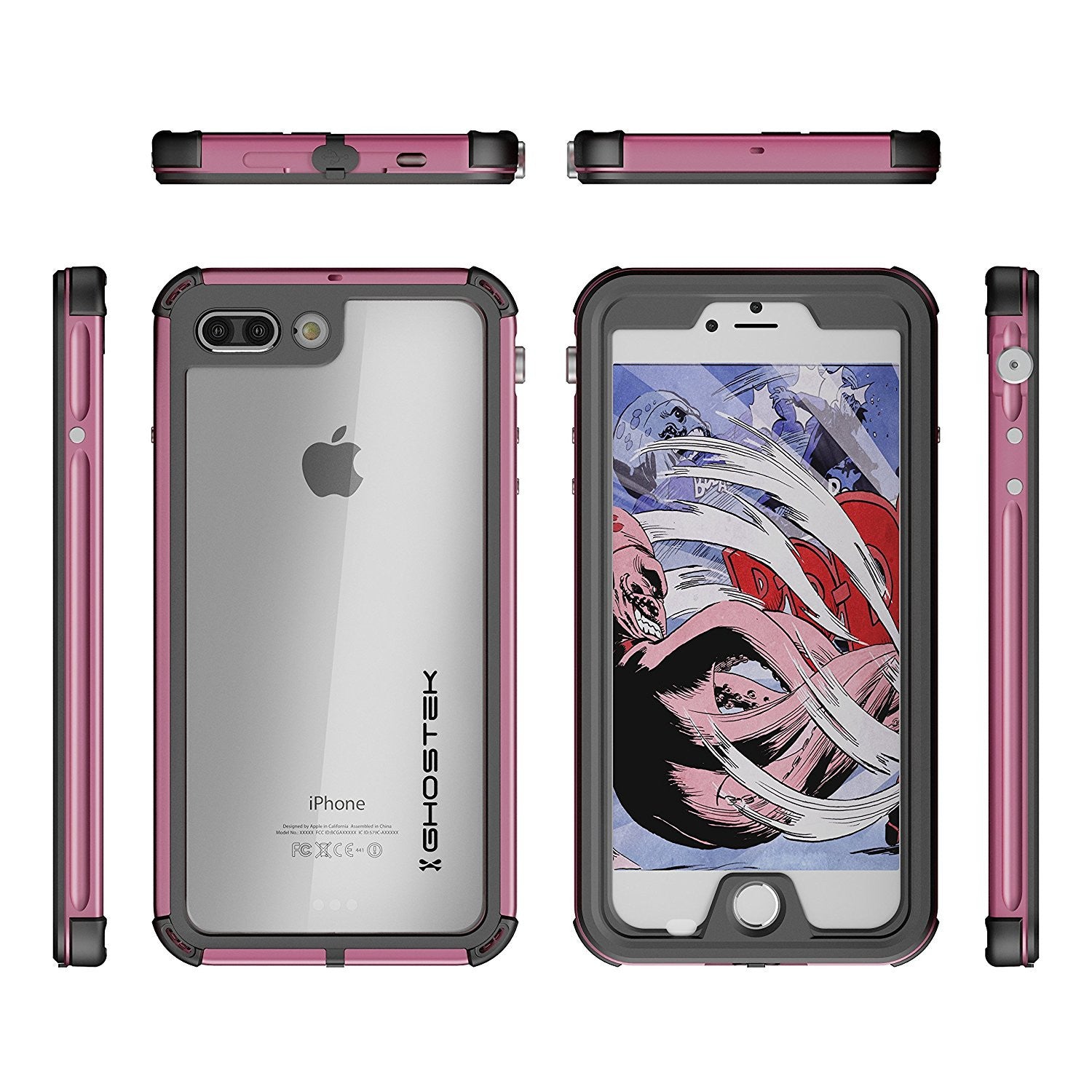 GHOSTEK - Atomic 3.0 Series Waterproof Case for Apple IPhone 7+ Plus | Pink