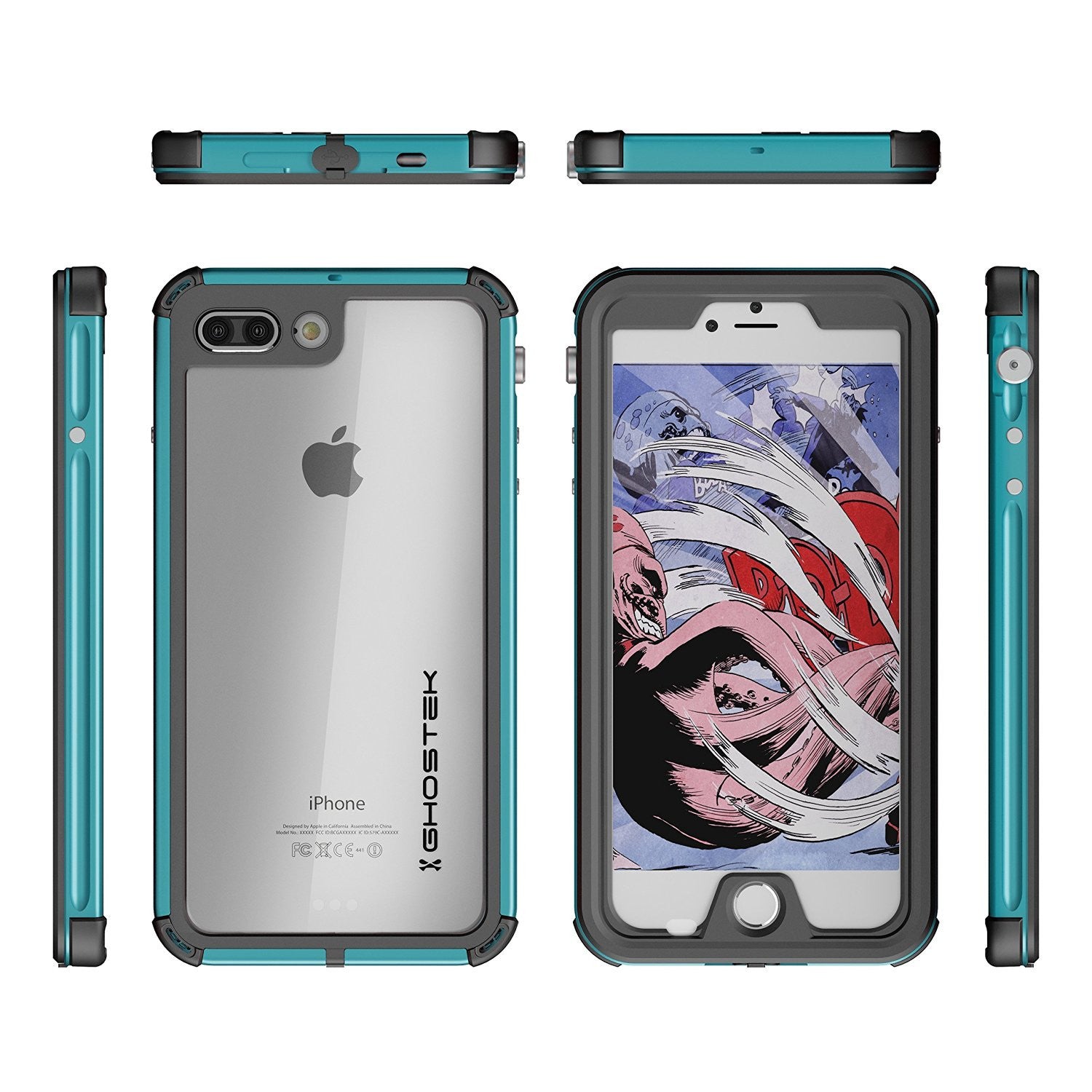 GHOSTEK - Atomic 3.0 Series Waterproof Case for Apple IPhone 7+ Plus | Teal