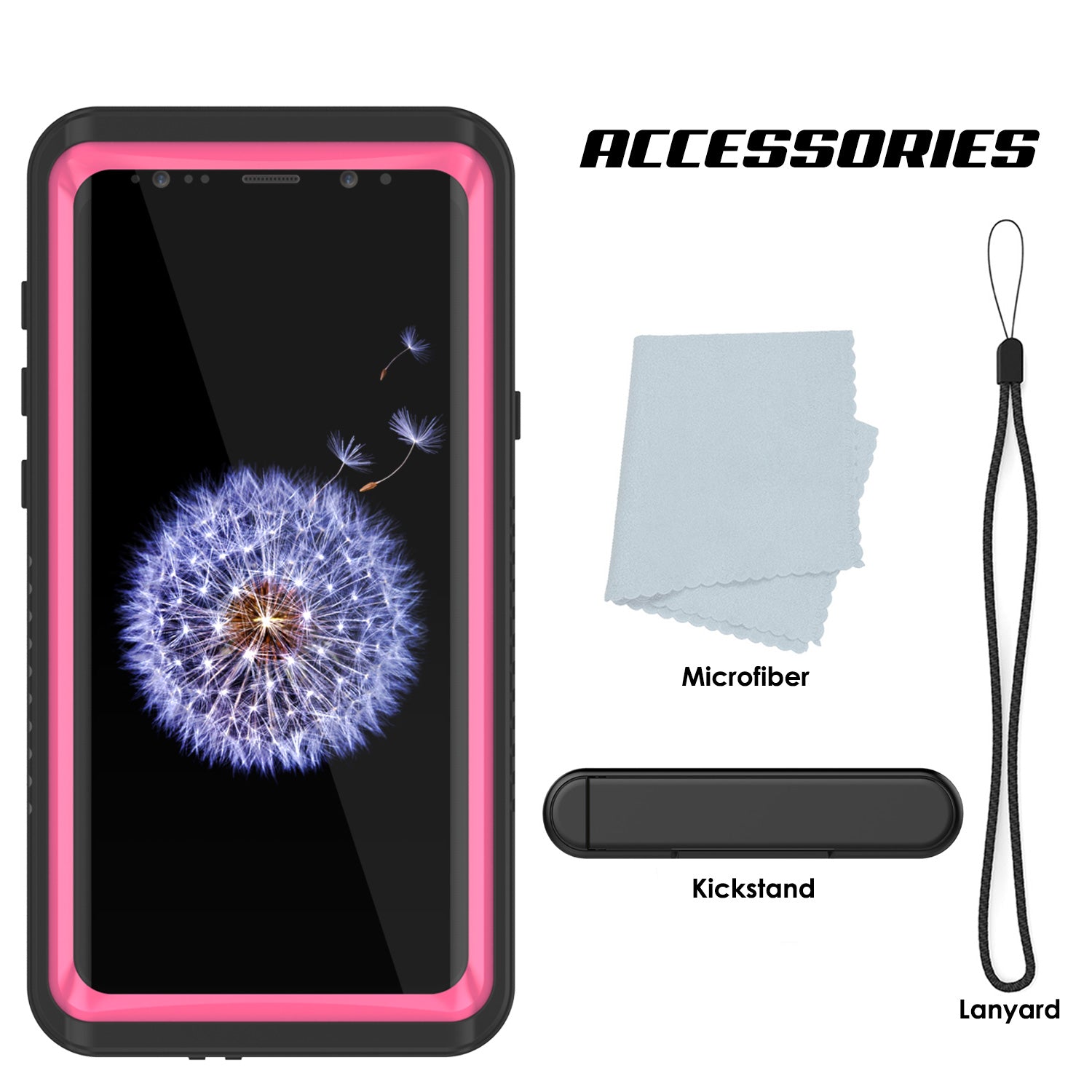 Punkcase Galaxy S9 Extreme Series Waterproof Body | Pink