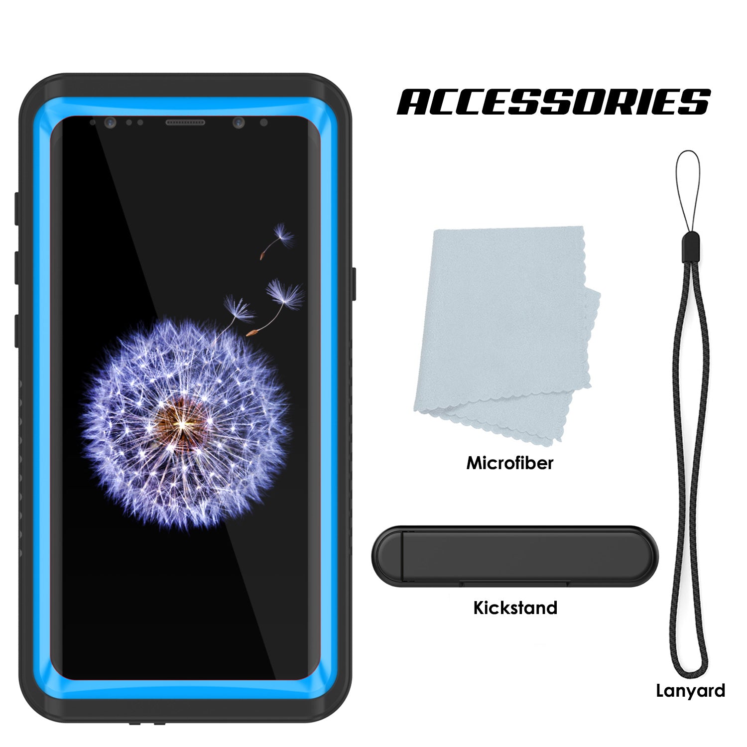 Punkcase Galaxy S9 Extreme Series Waterproof Body | Light Blue