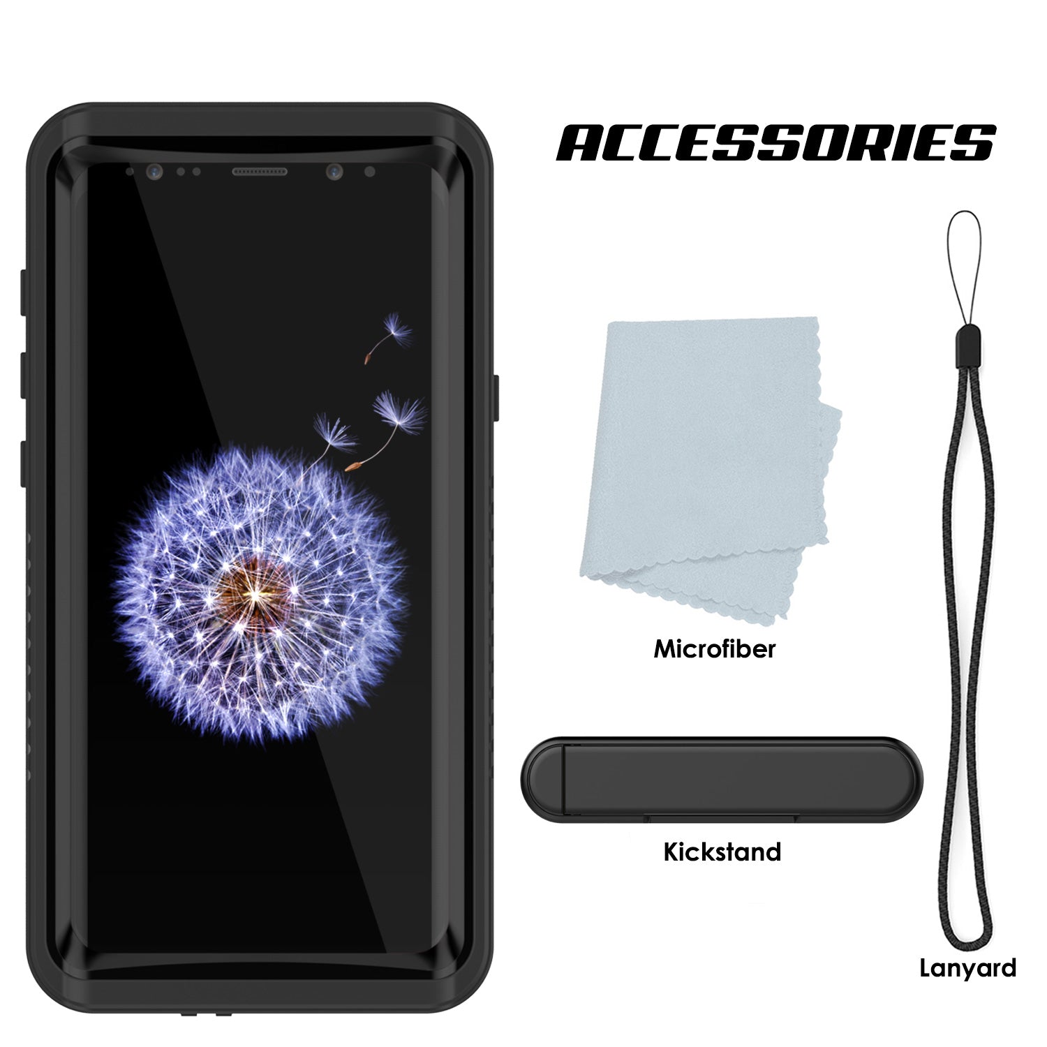 Punkcase Galaxy S9 Extreme Series Waterproof Body | Black
