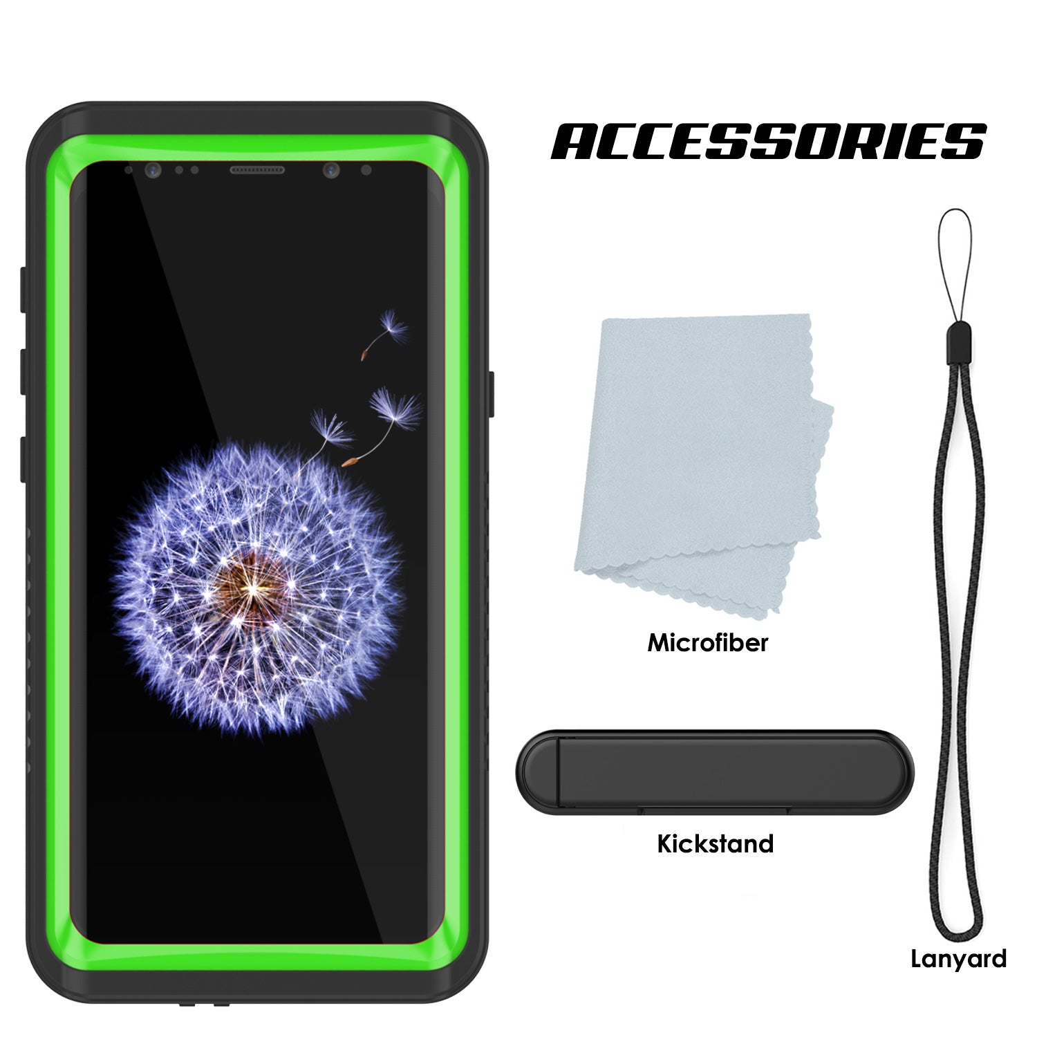 Punkcase Galaxy S9 Extreme Series Waterproof Body | Light Green