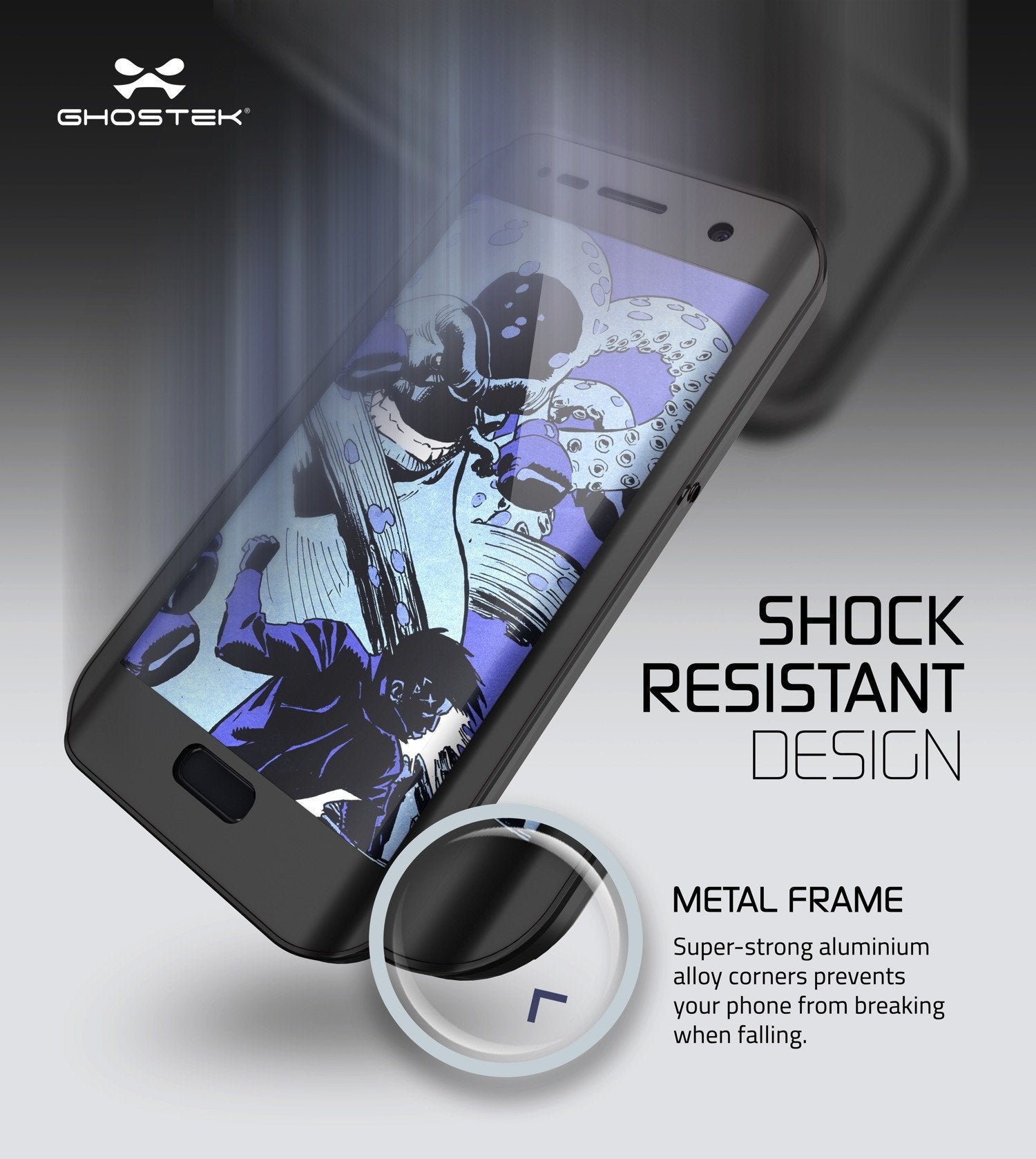 Galaxy S7 EDGE Waterproof Case, Ghostek Atomic 2.0 Black Shock/Dirt/Snow Proof | Lifetime Warranty