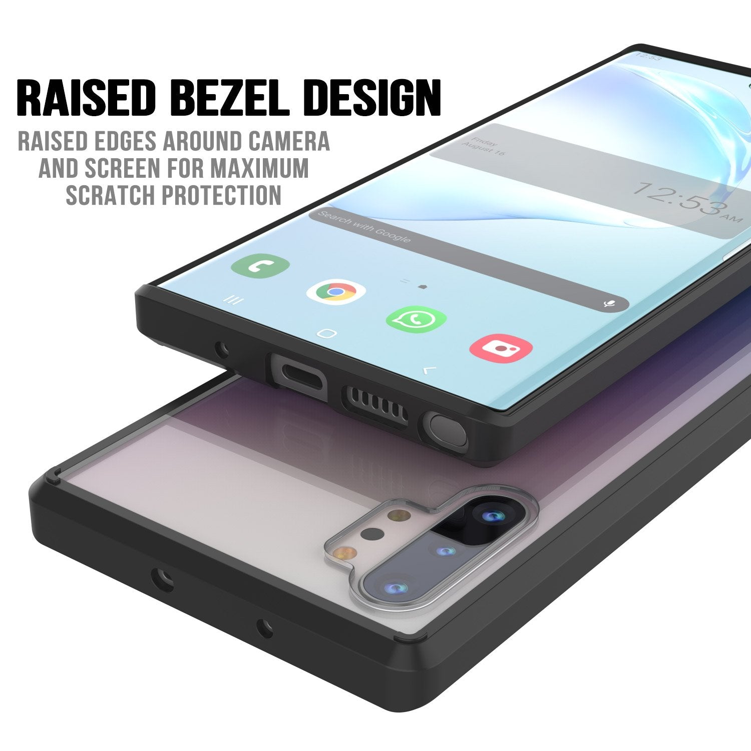 Galaxy Note 10+ Plus Punkcase Lucid-2.0 Series Slim Fit Armor Black Case Cover