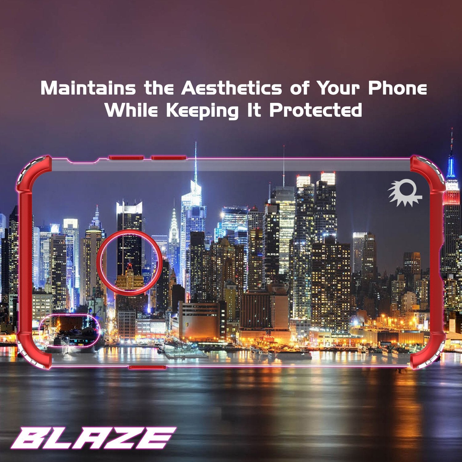 iPhone X Case, Punkcase BLAZE Red Series Protective Cover W/ PunkShield Screen Protector