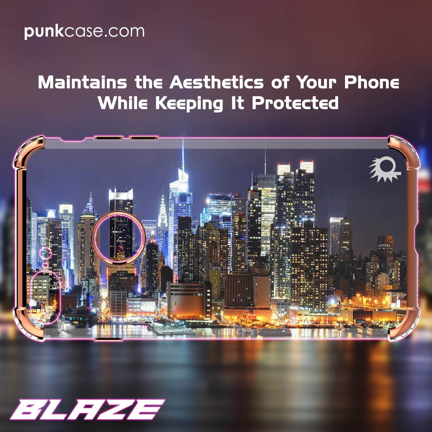 iPhone 8 PLUS Case, Punkcase BLAZE RoseGold Series Protective Cover W/ PunkShield Screen Protector