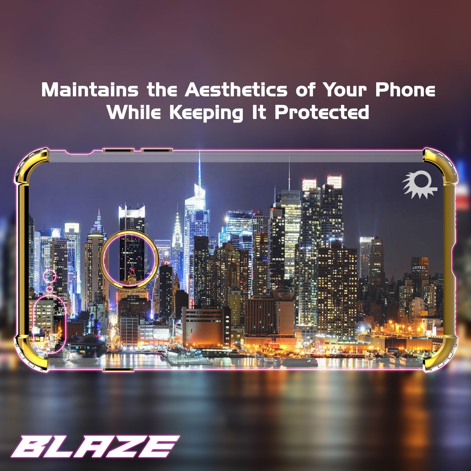 iPhone 8 PLUS Case, Punkcase BLAZE Gold Series Protective Cover W/ PunkShield Screen Protector