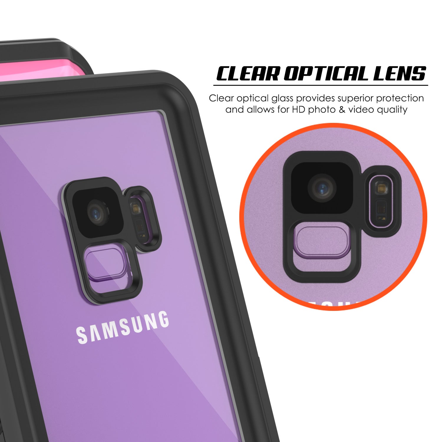 Punkcase Galaxy S9 Extreme Series Waterproof Body | Pink