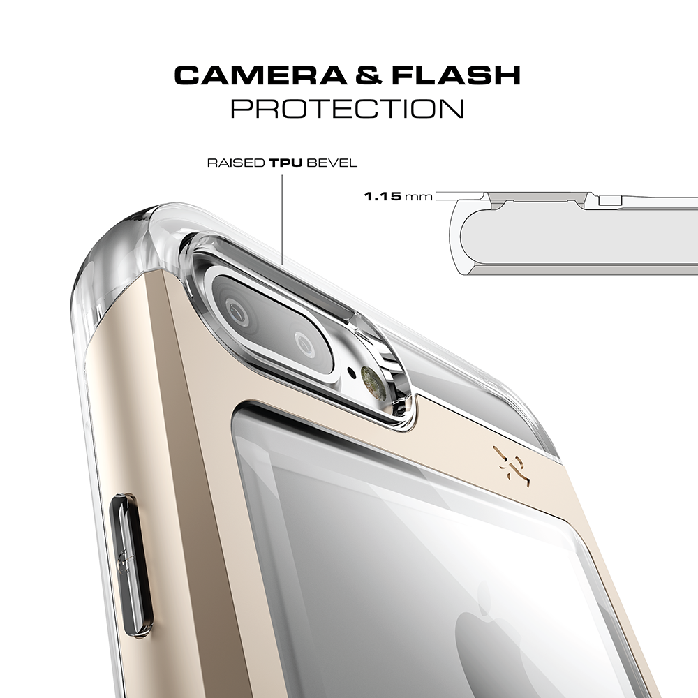 iPhone 8+ Plus Case, Ghostek® Cloak 2.0 Series for Apple iPhone 8+ Plus Slim Protective Armor Case Cover | Explosion-Proof Screen Protector | Aluminum Frame | TPU Shell | Warranty | Ultra Fit (Silver)