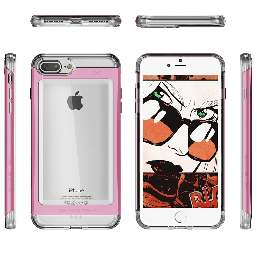 iPhone 8+ Plus Case, Ghostek® Cloak 2.0 Series for Apple iPhone 8+ Plus Slim Protective Armor Case Cover | Explosion-Proof Screen Protector | Aluminum Frame | TPU Shell | Warranty | Ultra Fit (Pink)