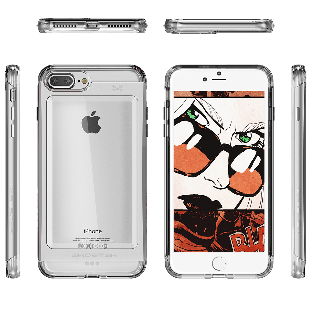 iPhone 8+ Plus Case, Ghostek® Cloak 2.0 Series for Apple iPhone 8+ Plus Slim Protective Armor Case Cover | Explosion-Proof Screen Protector | Aluminum Frame | TPU Shell | Warranty | Ultra Fit (Silver)