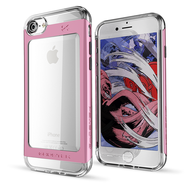 iPhone 8 Case, Ghostek® Cloak 2.0 Series for Apple iPhone 8 Slim Protective Armor Case Cover | Explosion-Proof Screen Protector | Aluminum Frame | TPU Shell | Warranty | Ultra Fit (Pink)