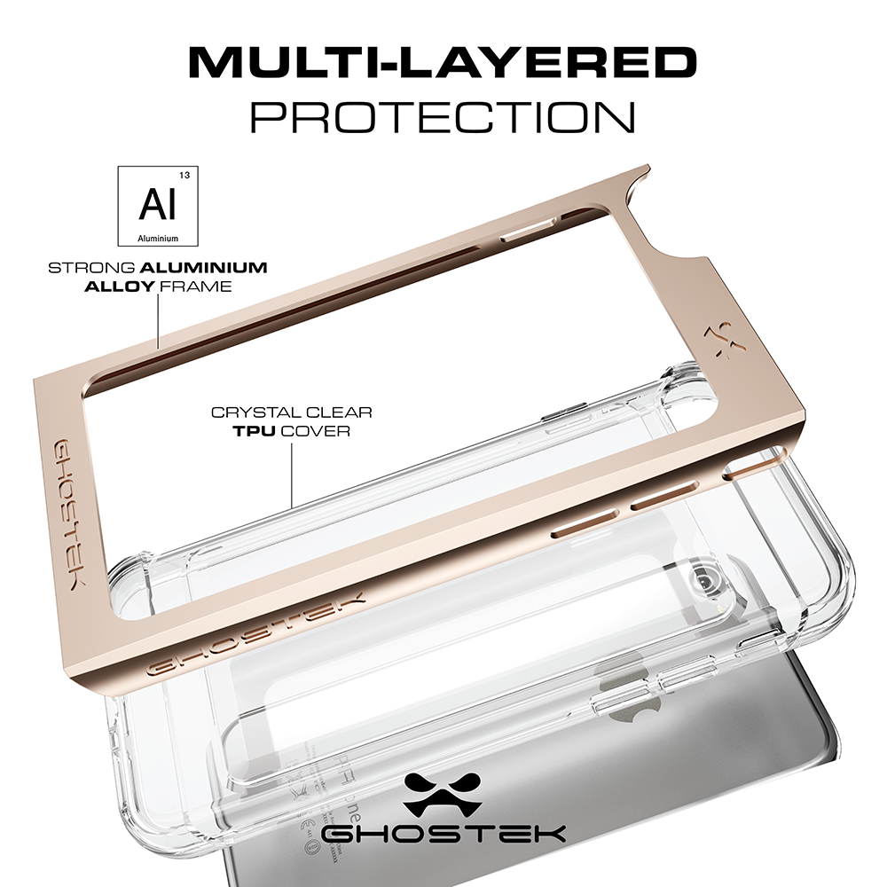 iPhone 8+ Plus Case, Ghostek® Cloak 2.0 Series for Apple iPhone 8+ Plus Slim Protective Armor Case Cover | Explosion-Proof Screen Protector | Aluminum Frame | TPU Shell | Warranty | Ultra Fit (Silver)