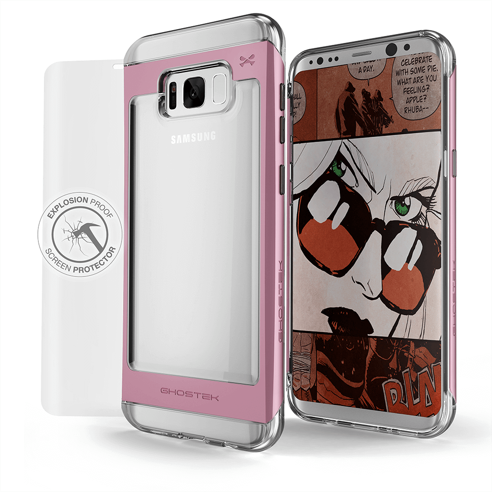 Galaxy S8 Plus Case, Ghostek Pink 2.0 Pink Series w/ ExplosionProof Screen Protector | Aluminum Frame