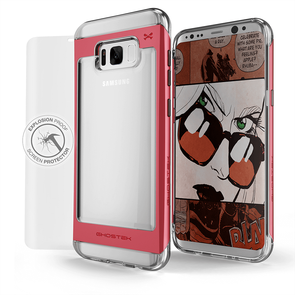 Galaxy S8 Plus Case, Ghostek® 2.0 Red Series w/ Explosion-Proof Screen Protector | Aluminum Frame